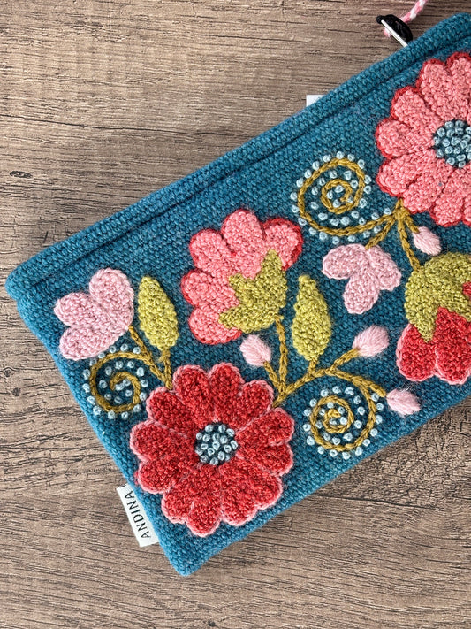 Cosmetic Pouch or Crossbody Purse - Blue