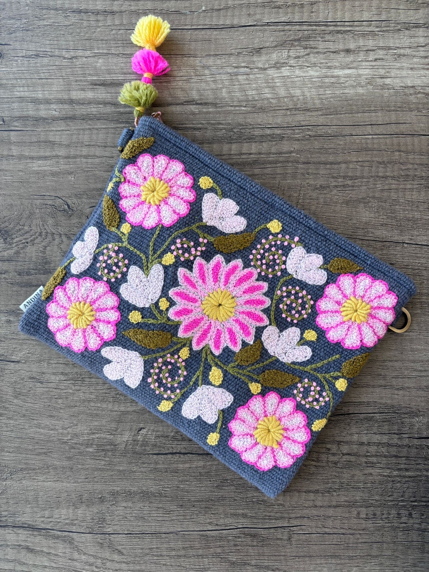 Crossbody purse - Bright Pink / Green