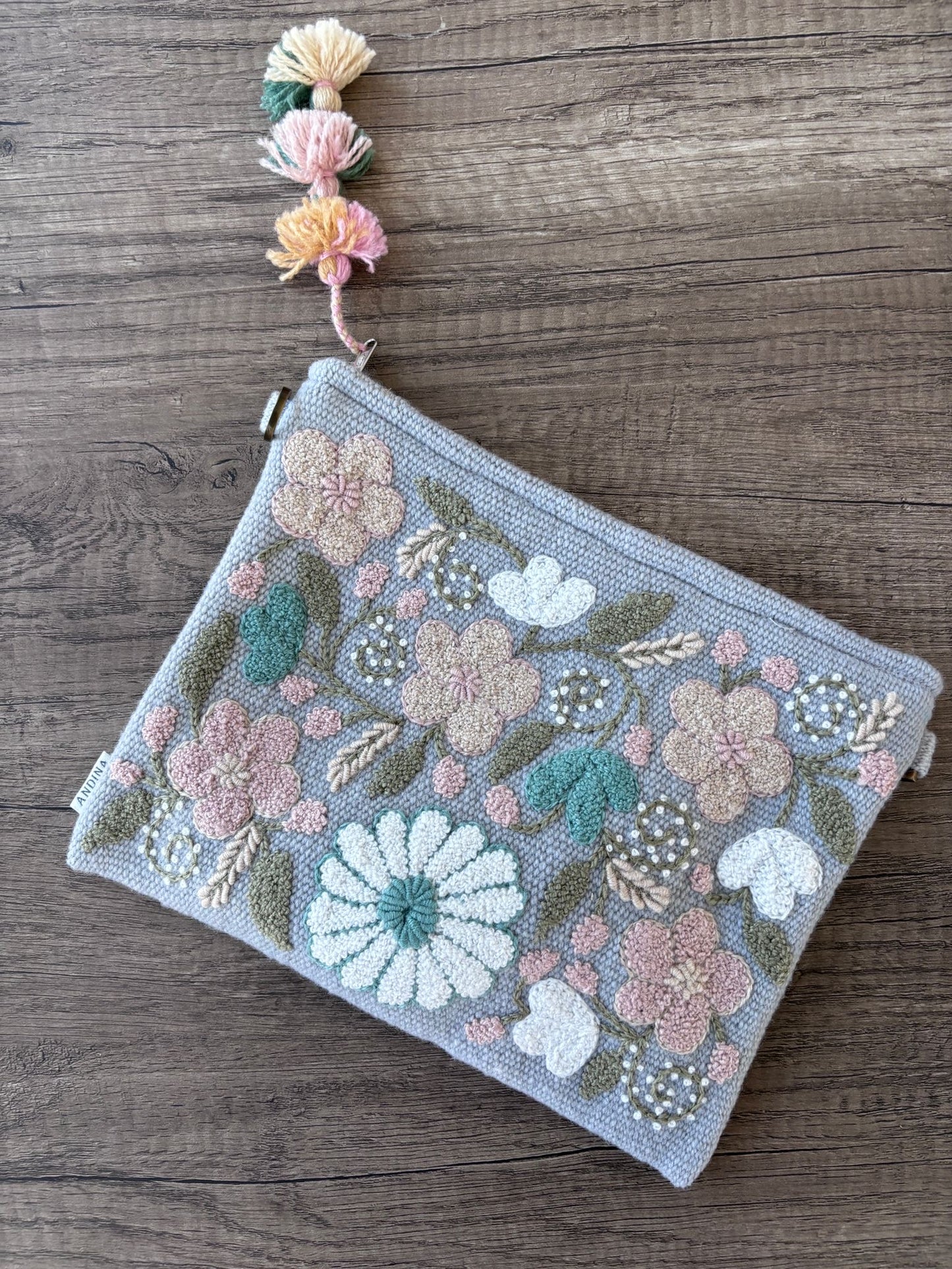 Crossbody purse - Light Blue / White