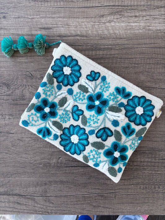 Crossbody purse - Steel blue / Light blue