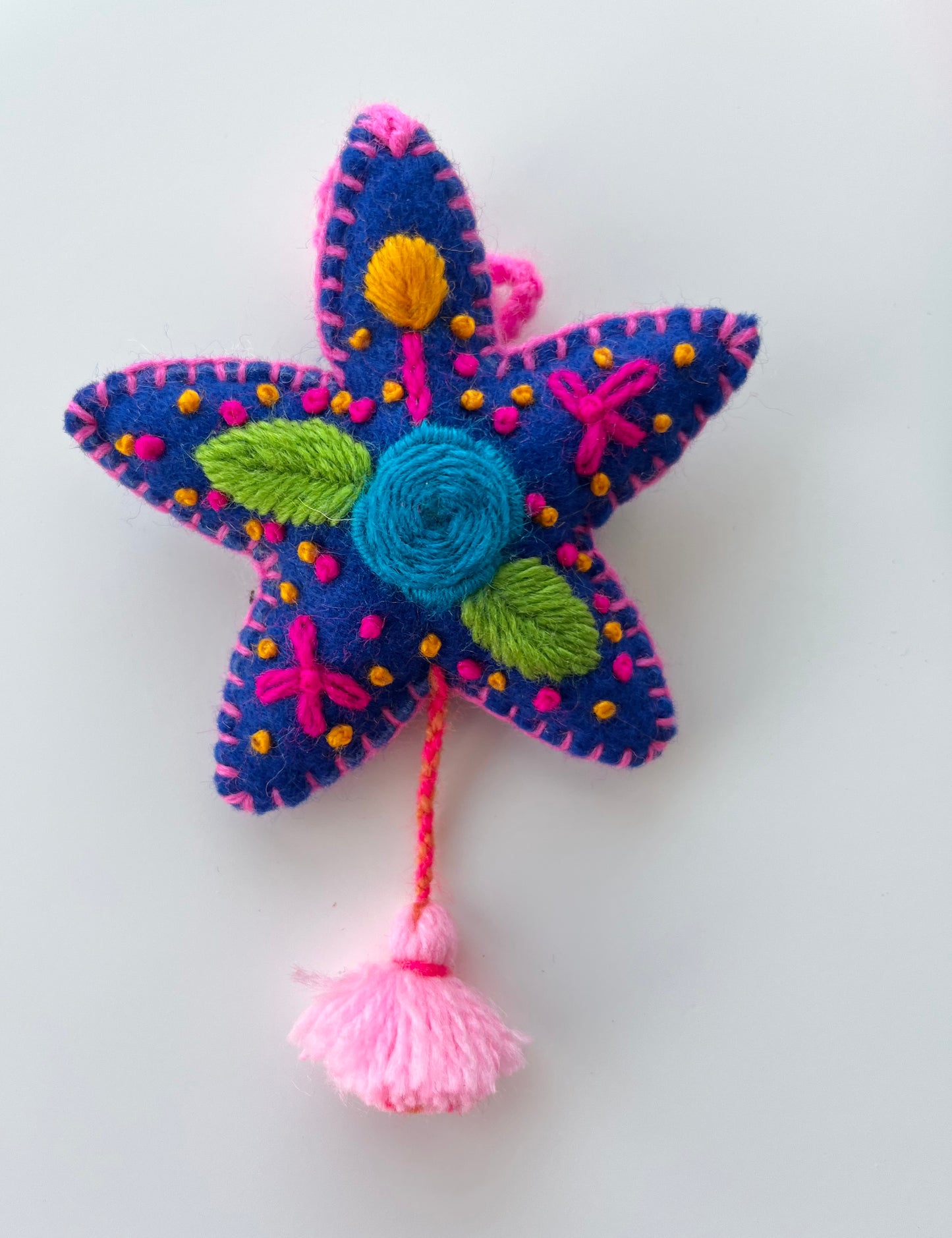 Ornaments - Stars + Flowers (Blue - Pink)