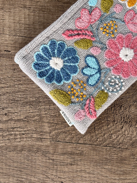 Cosmetic Pouch - Gray/Pink