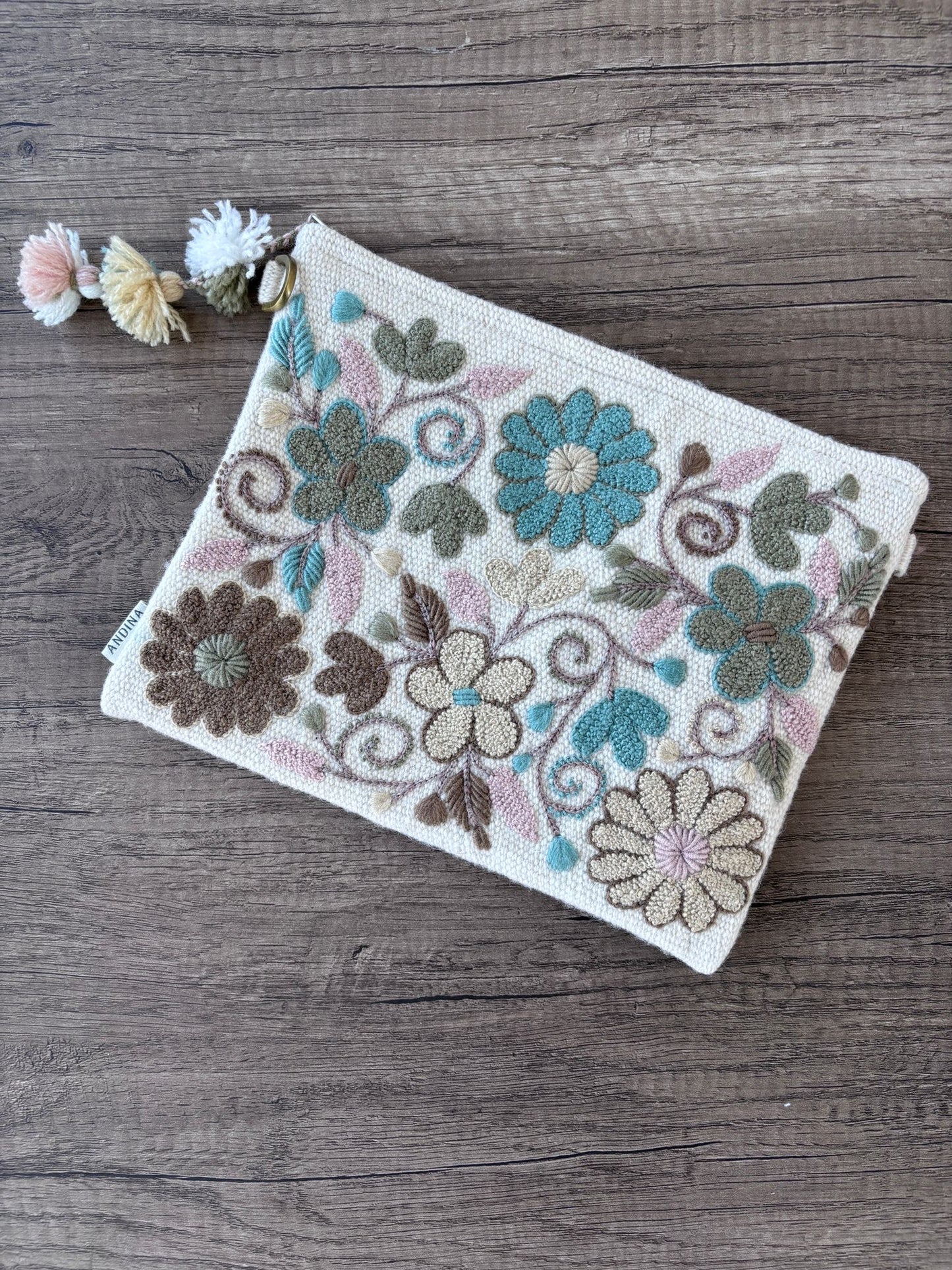 Crossbody purse - Beige/Light blue